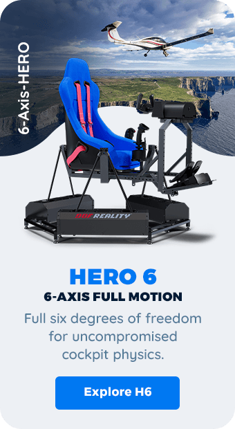 Motion Flight Sim - 6-Axis HERO (H6) with SFU and Xtra Smooth Gearing - DOF Reality